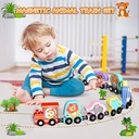 Juguete tren magnético para niños Montessori Animals Train
