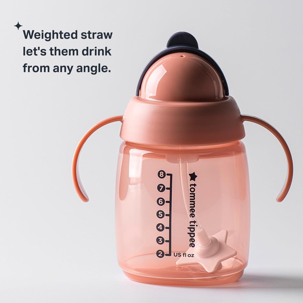 Tommee Tippee Superstar, vasos con pajilla (rosa)