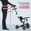 Bicicleta de equilibrio con cuatro ruedas convertible