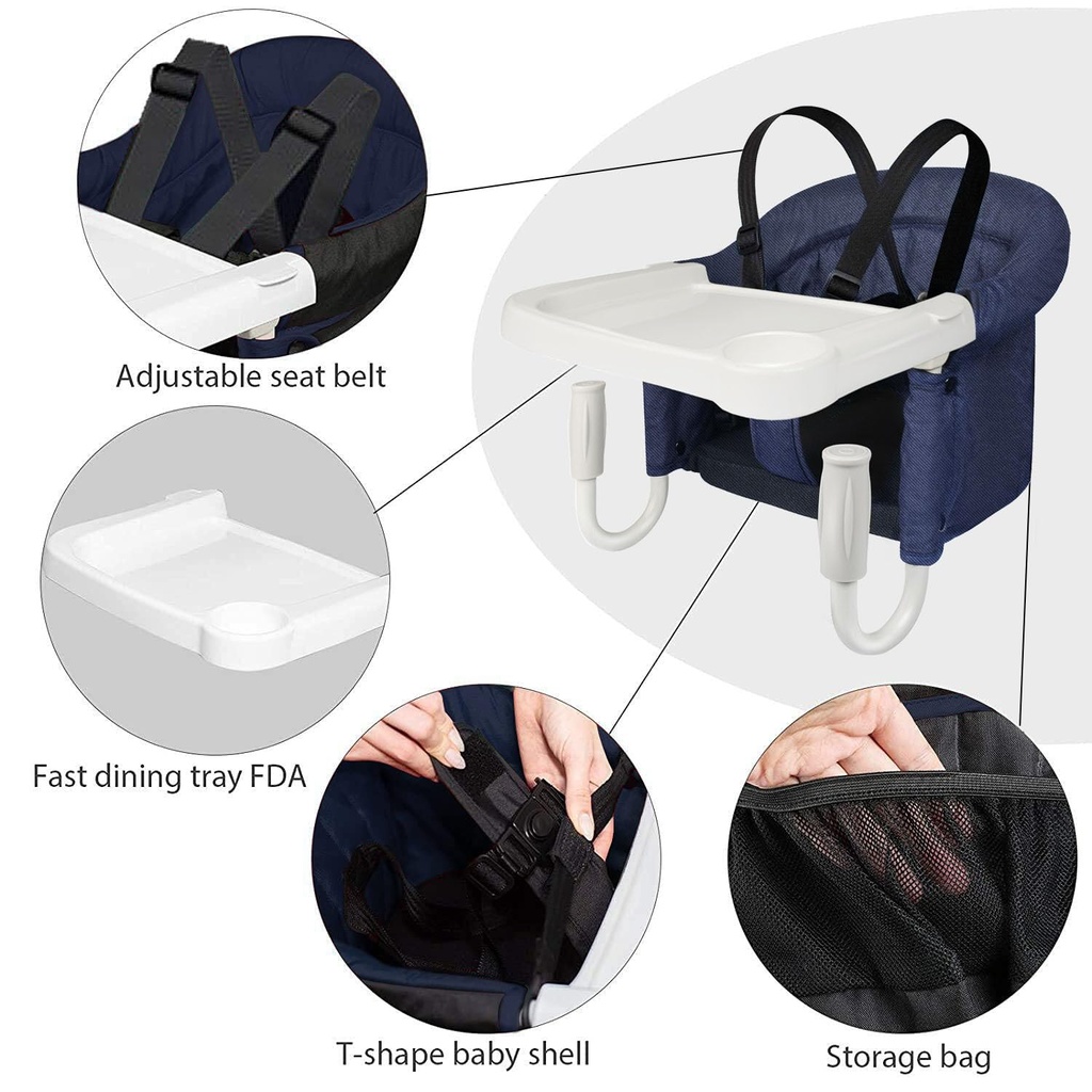 Silla alta de gancho con bandeja con clip Toonoon