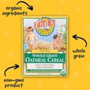 Cereal de avena orgánica 4 meses 8 onzas Earth's best