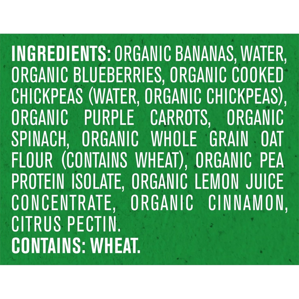 Comida orgánica 3 pack 6 meses sabor banano y baya de frutas