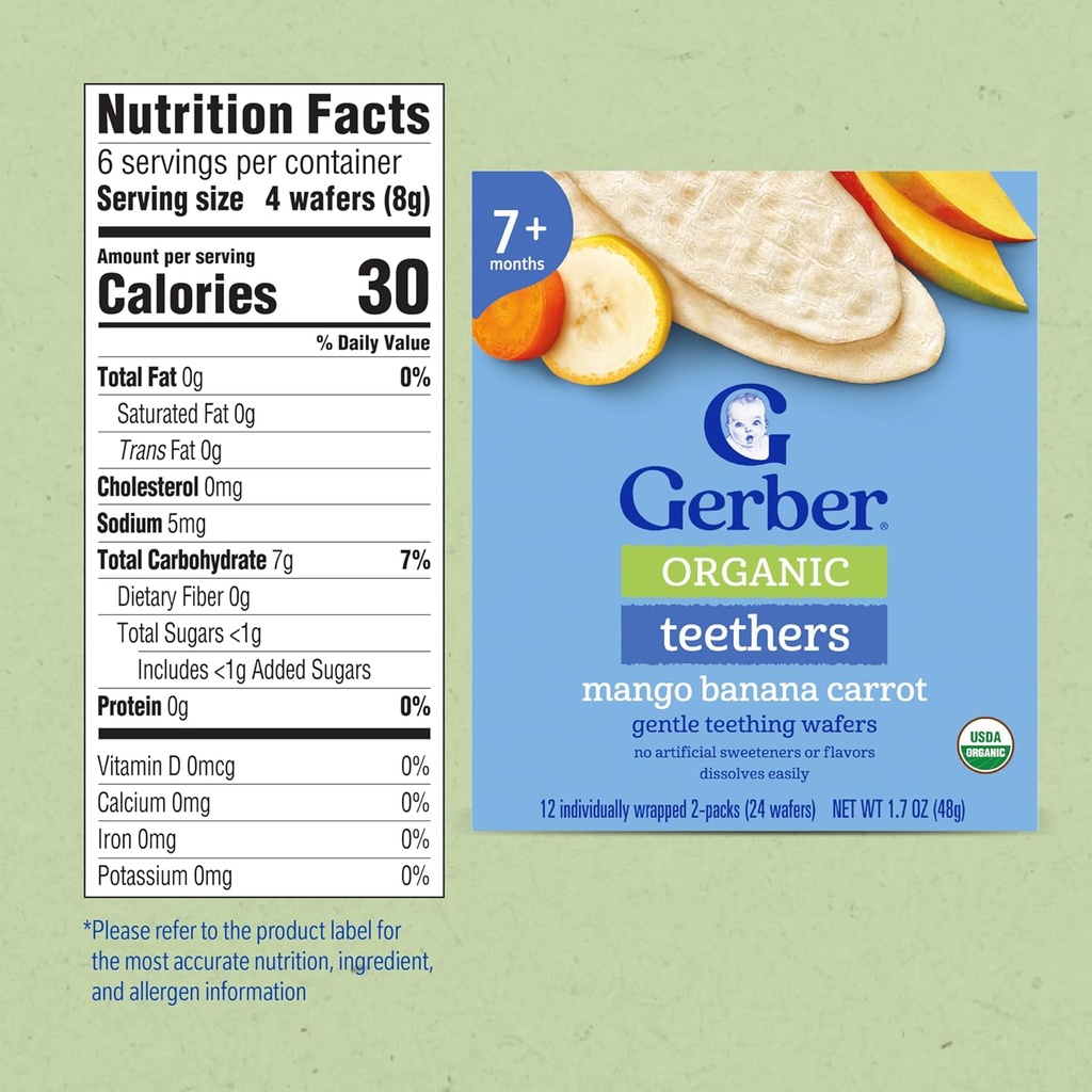 Snacks orgánicos Teethers Gerber