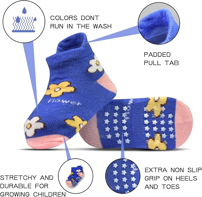 Calcetines antideslizantes con agarre 1-3 años