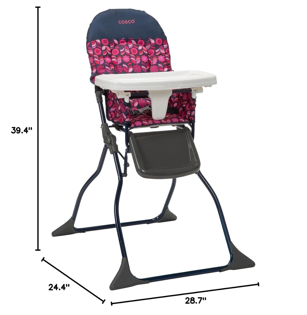 Silla alta plegable con bandeja ajustable - Cosco negro 