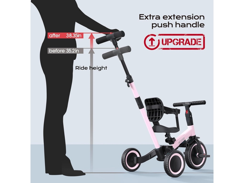 Bicicleta de equilibrio con cuatro ruedas convertible