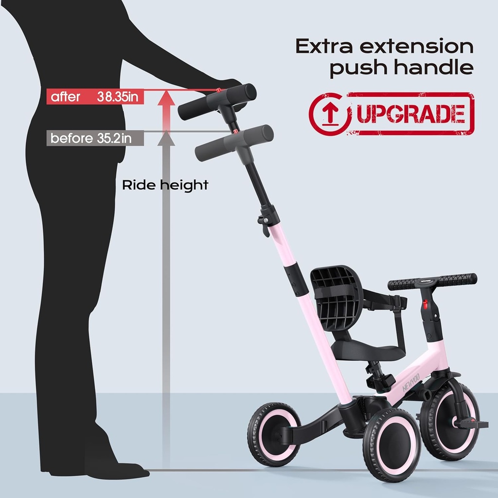 Bicicleta de equilibrio con cuatro ruedas convertible