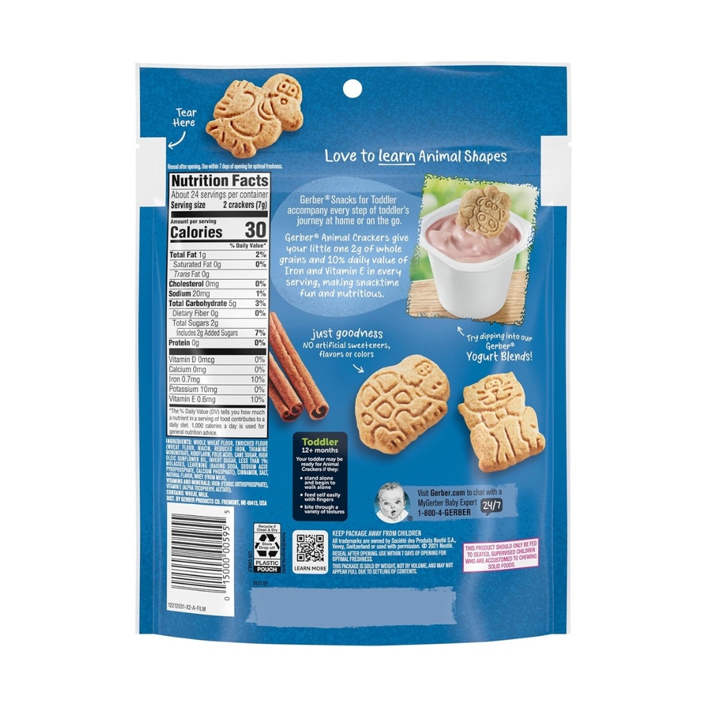  Mini Galletas de Animales sabor Canela Gerber 