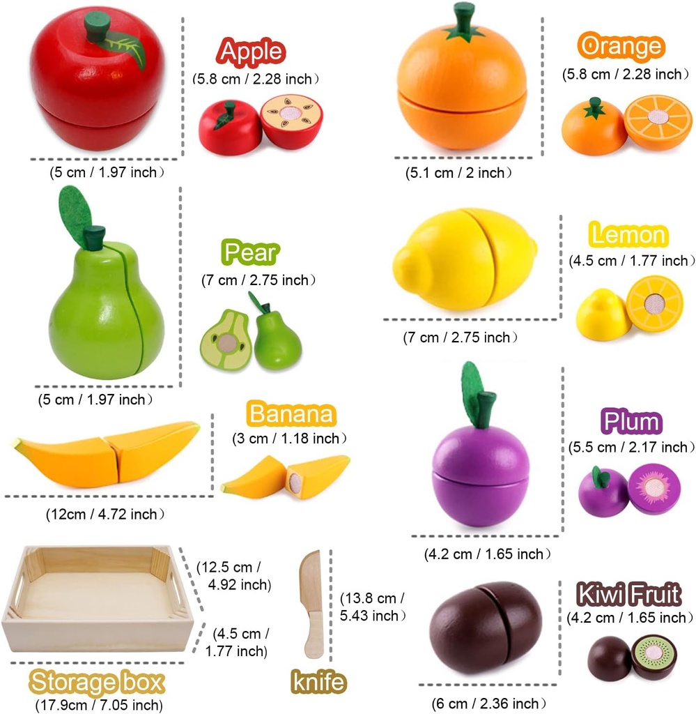 Juego de Comida de Madera para Niños