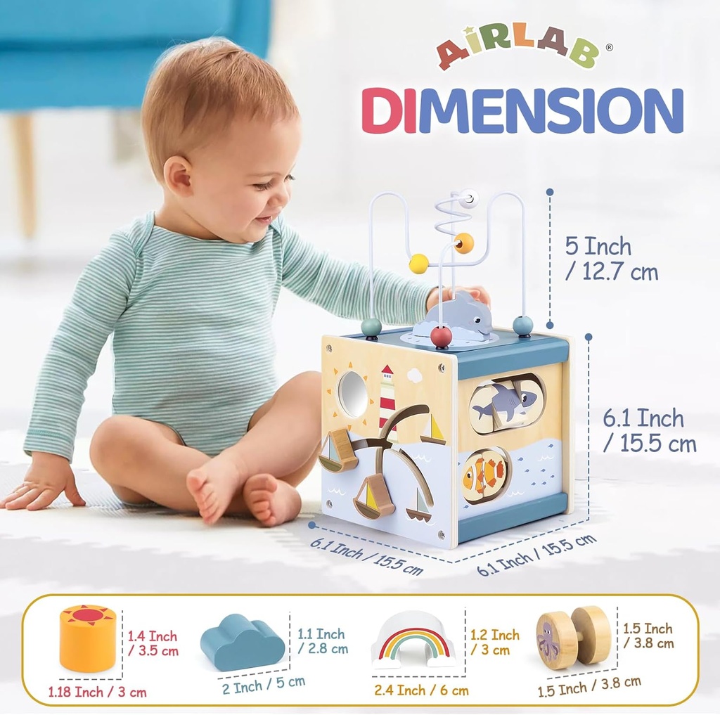 Cubo de Actividades de Madera Montessori – Airlab