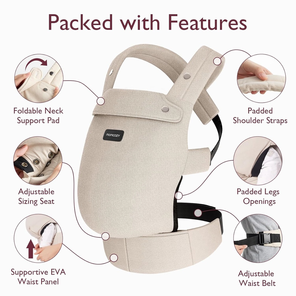 Portabebés con soporte lumbar - Momcozy