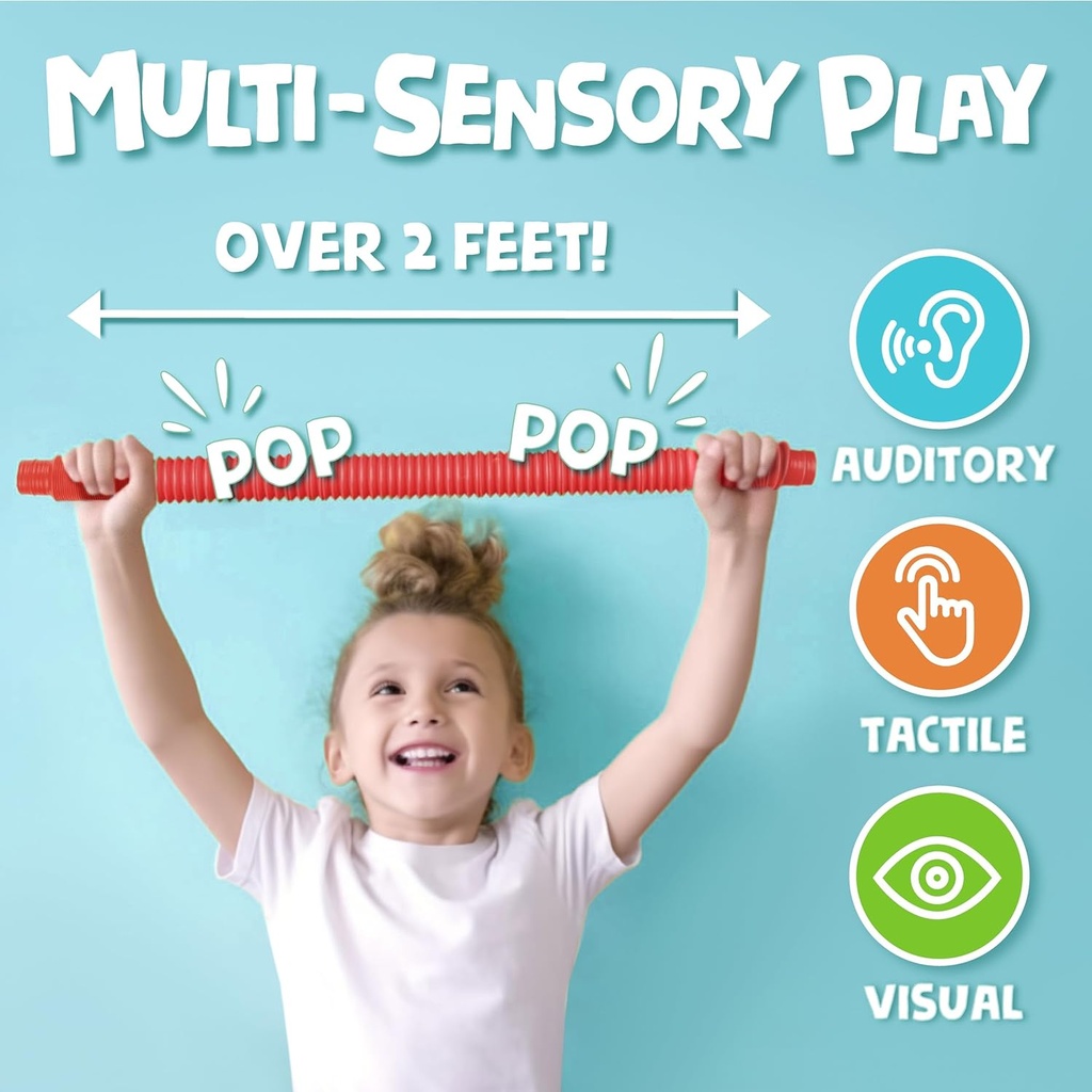 Juego de 4 tubos sensoriales - Poppin' Pipes