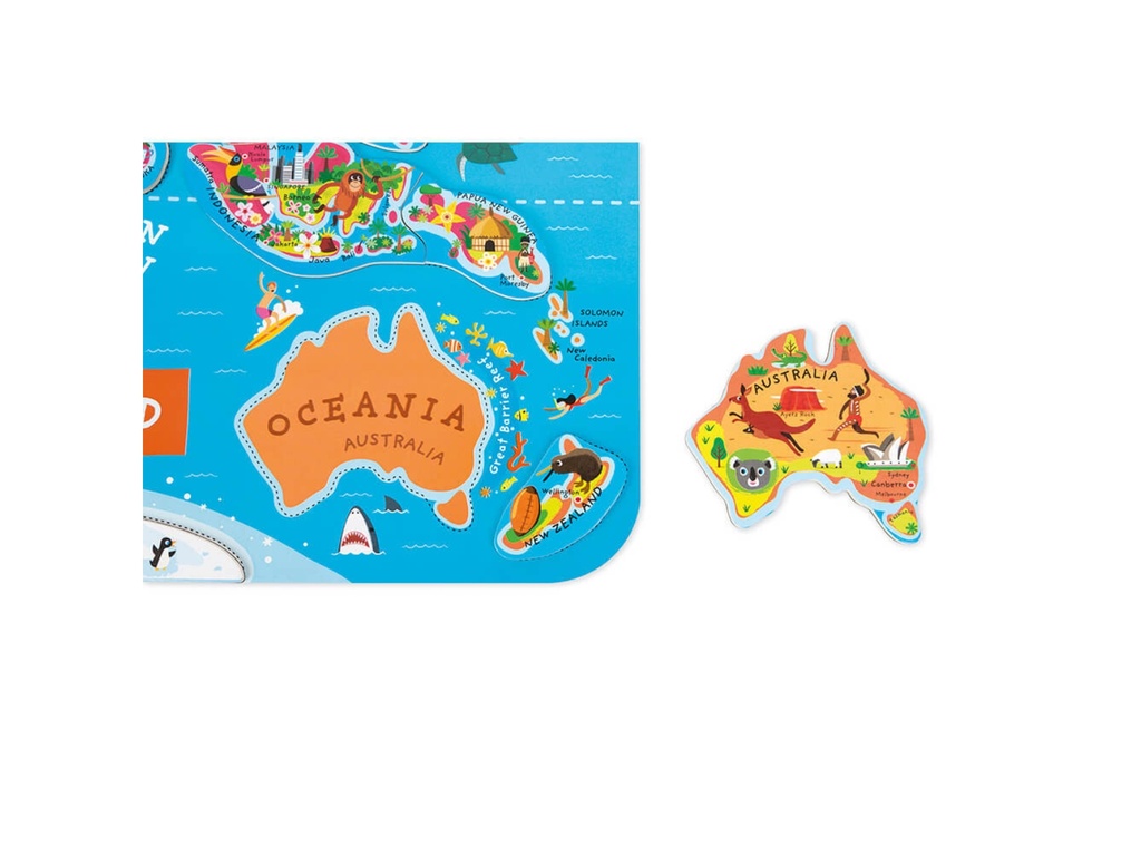 Rompecabezas Magnético del Mapa del Mundo - Janod