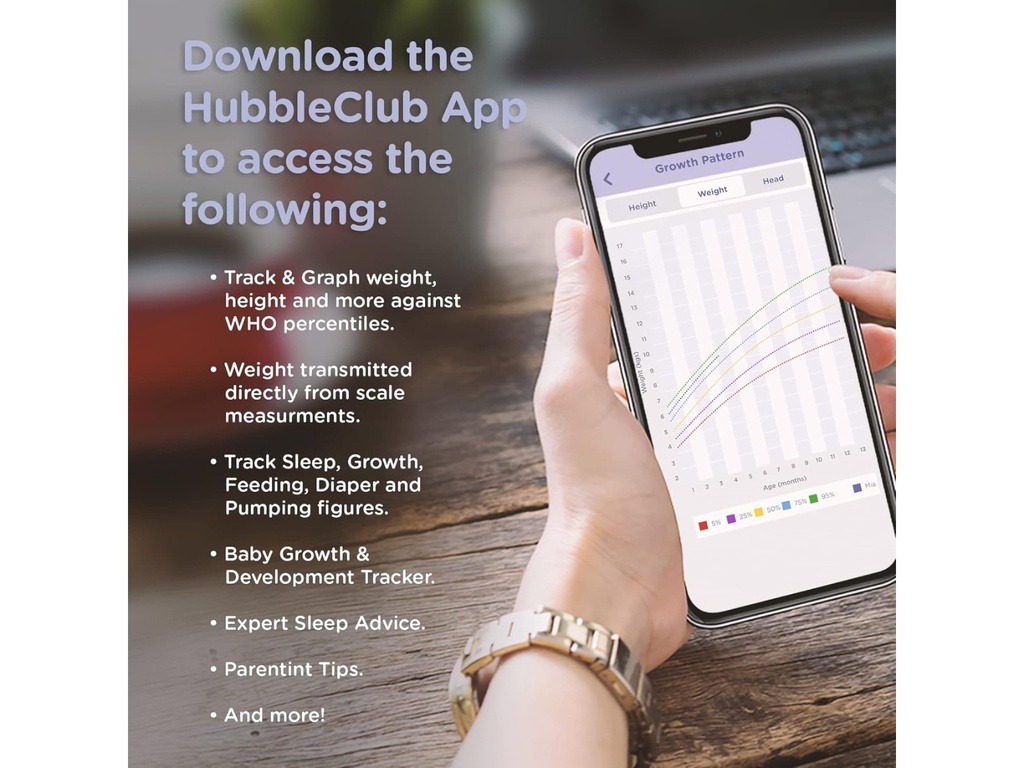 Pesa Inteligente para Bebés con 4 Sensores - Hubble Grow