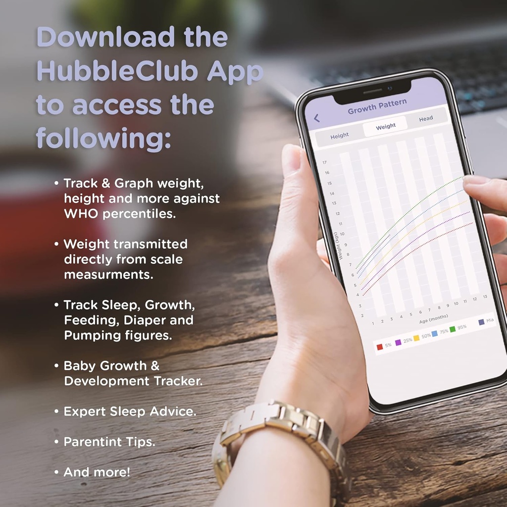 Pesa Inteligente para Bebés con 4 Sensores - Hubble Grow