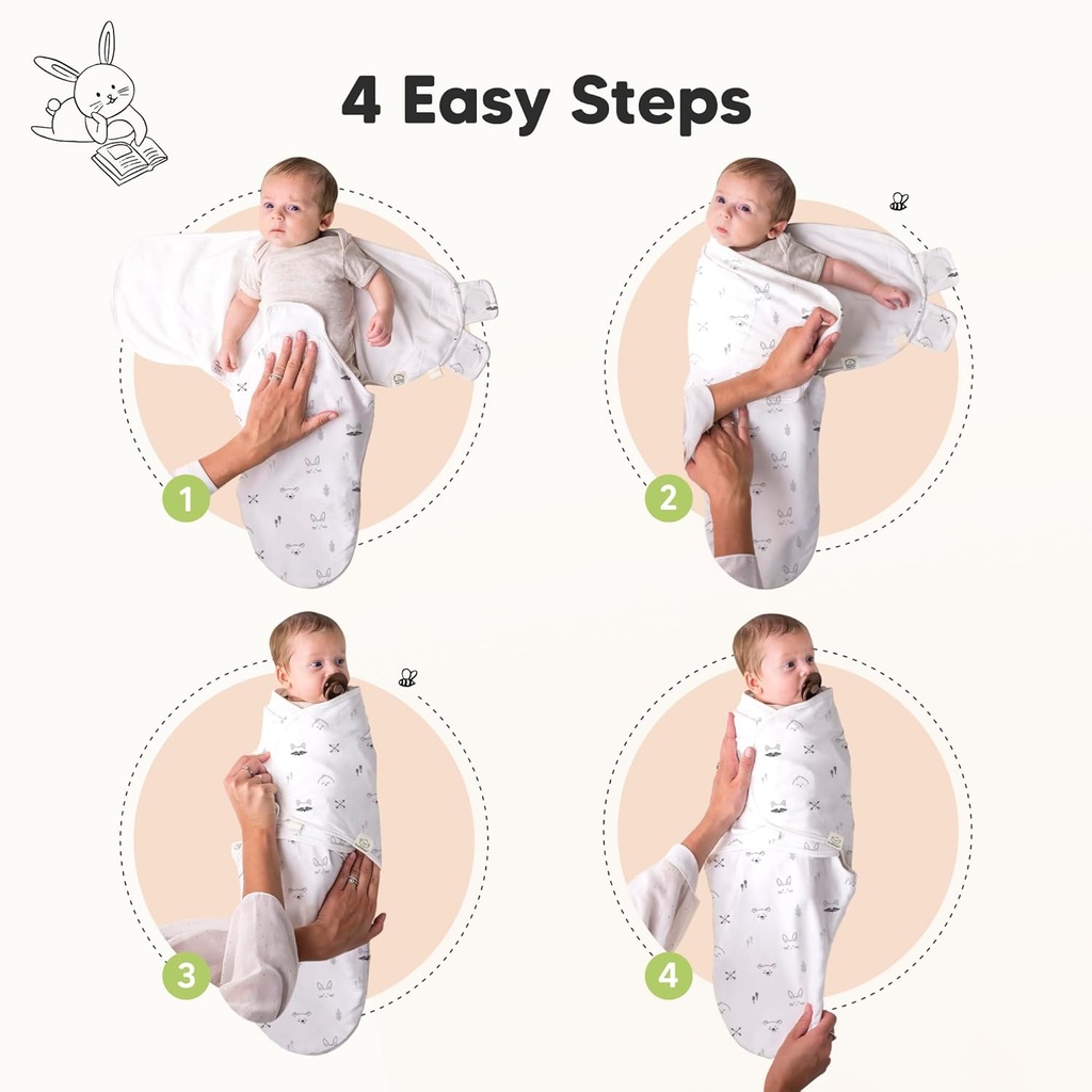 Paquete de 3 Sacos de Dormir Orgánicos para Recién Nacido - KeaBabies