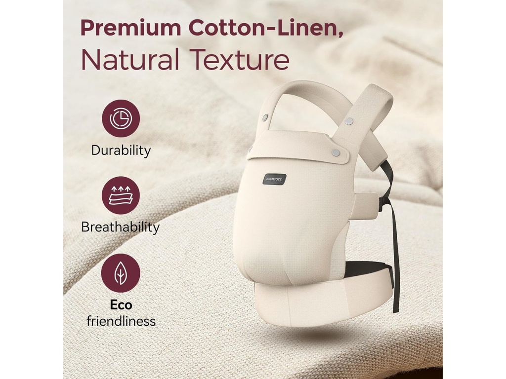 Portabebés Ergonómico de Algodón y Lino Natural