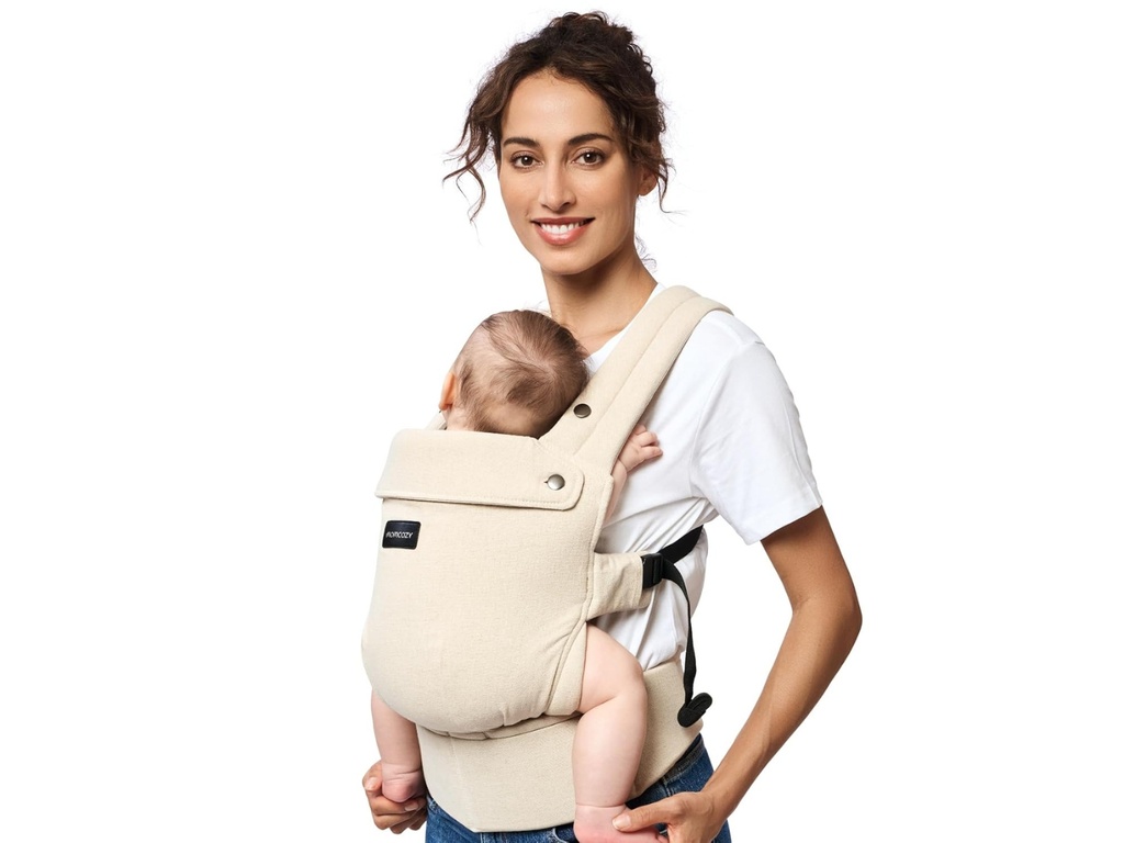 Portabebés Ergonómico de Algodón y Lino Natural - Momcozy