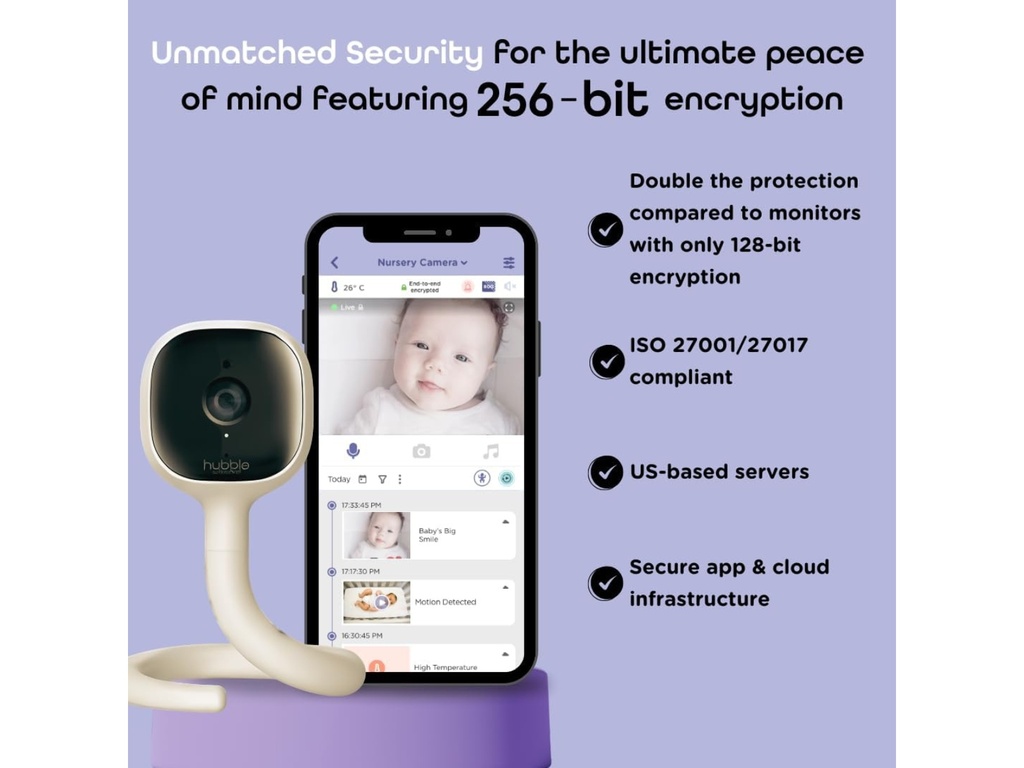 Monitor Inteligente de Bebé AI Vision 2K HD - Hubble Connected