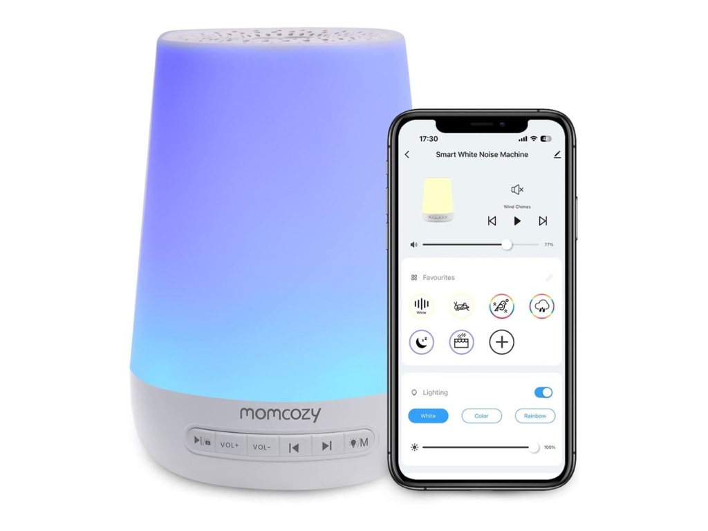 Máquina de Sonidos y Luz Nocturna para Bebés - Momcozy