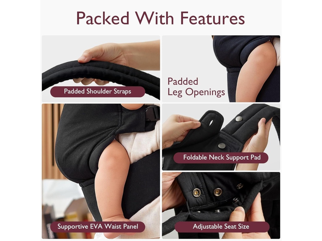 Portabebés de Algodón con soporte lumbar - Momcozy