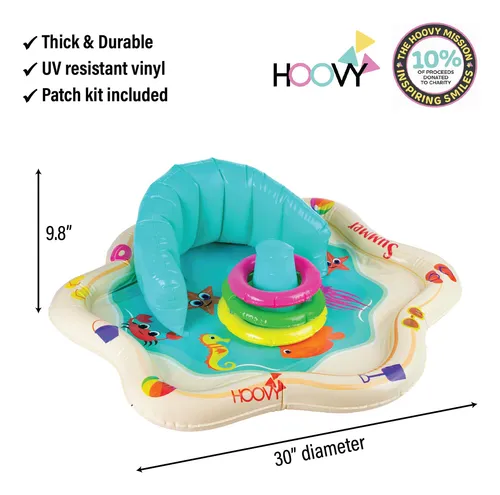 Colchoneta Inflable para Bebé con Respaldo y Anillos Apilables - Hoovy
