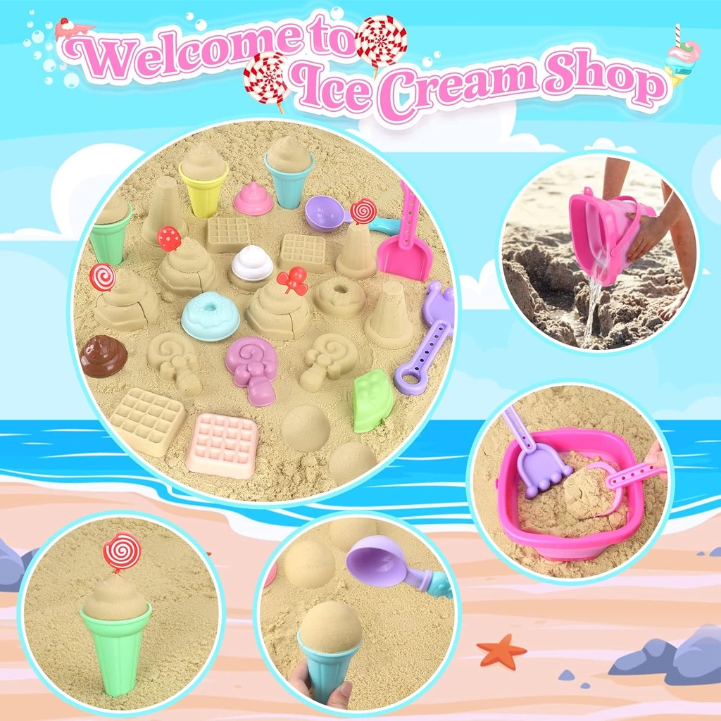 Set de Juguetes de Playa Plegables para Niña (19 Piezas)