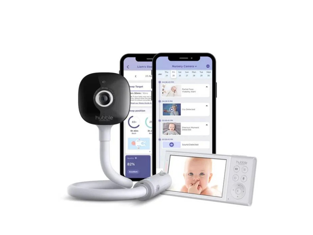 Monitor de Bebé Portátil 2K con IA y Pantalla HD GoBaby AI - Hubble Connected