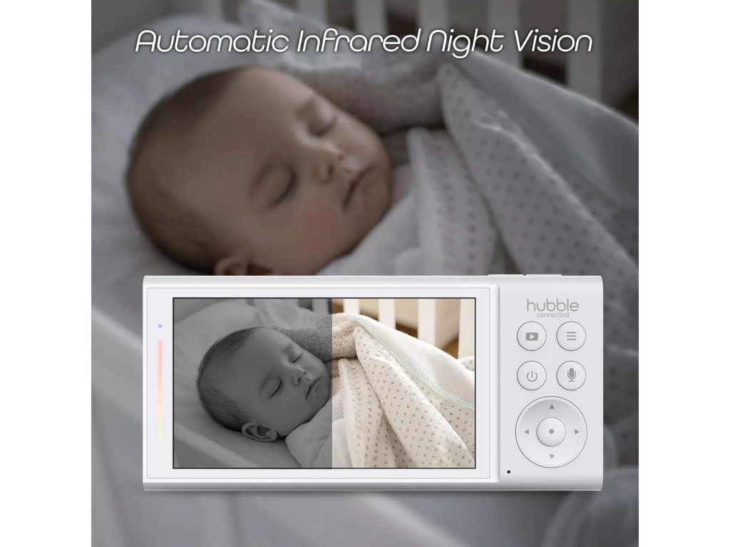 Monitor de Bebé Portátil 2K con IA y Pantalla HD GoBaby AI - Hubble Connected