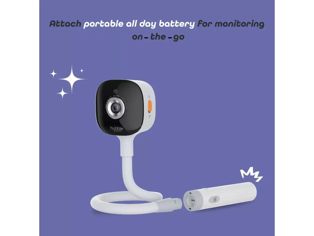 Monitor de Bebé Portátil 2K con IA y Pantalla HD GoBaby AI - Hubble Connected