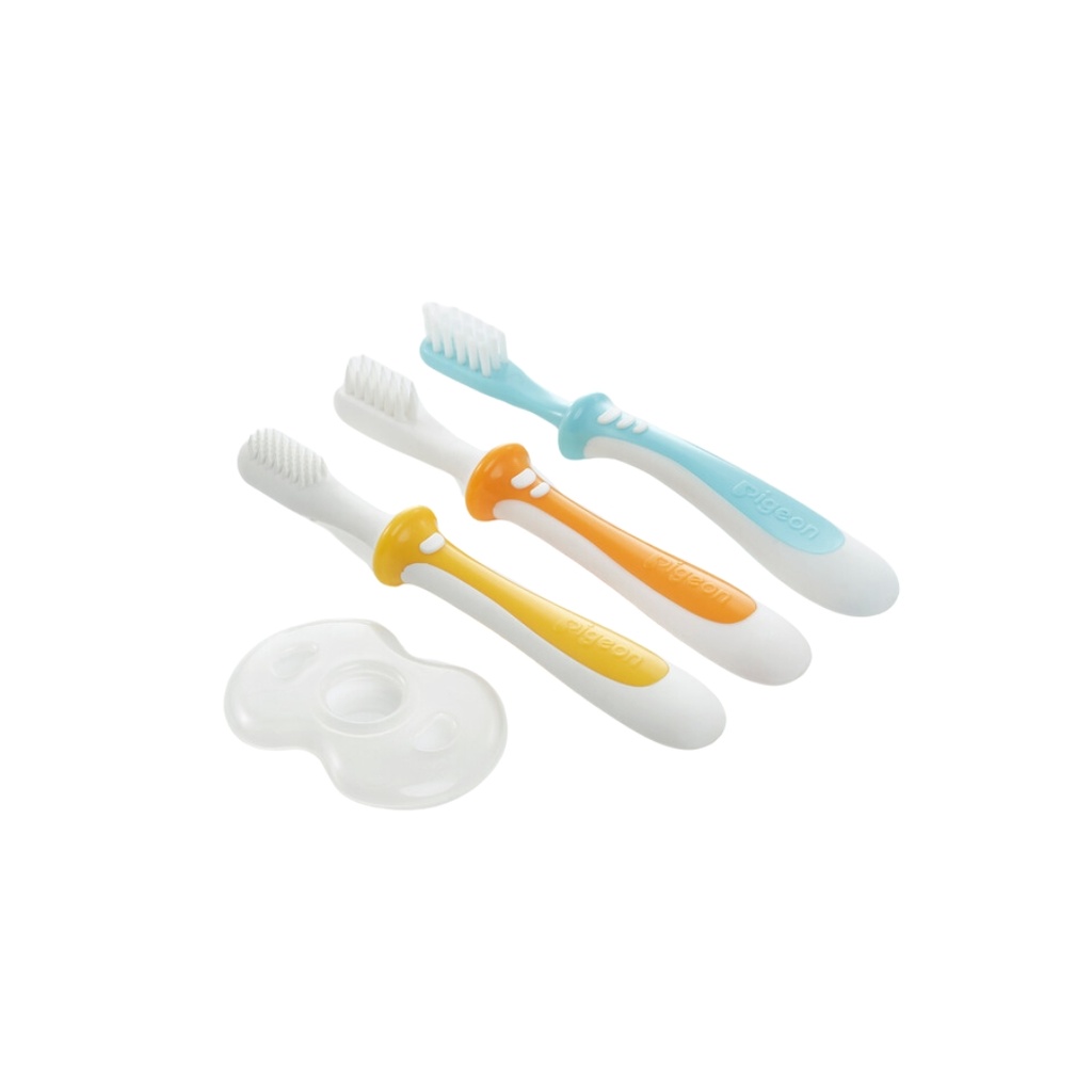 Set de Cepillos de Dientes Paso 1, 2 y 3 para Bebés - Pigeon