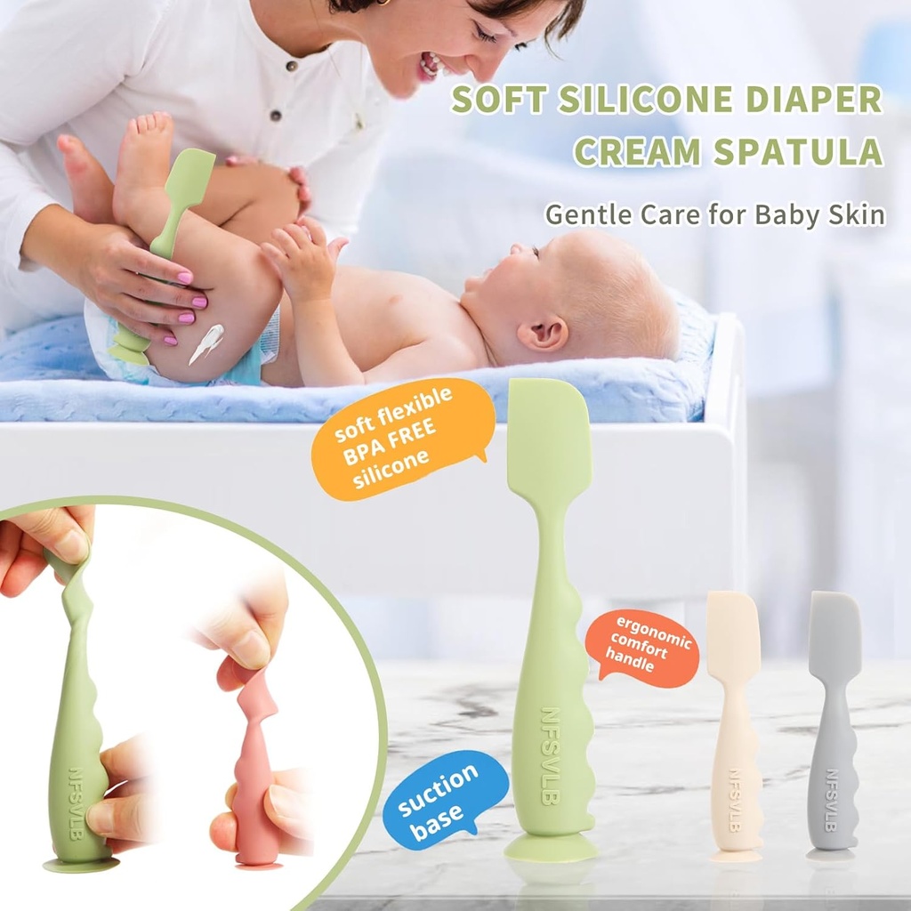 Espátulas de Silicona para Crema de Pañal con Estuches