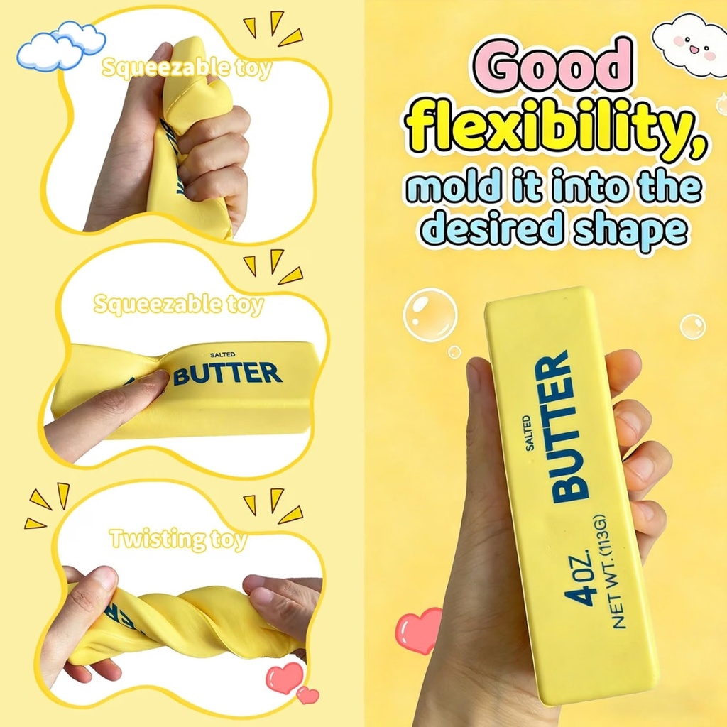 Squishies Antiestrés en Forma de Mantequilla