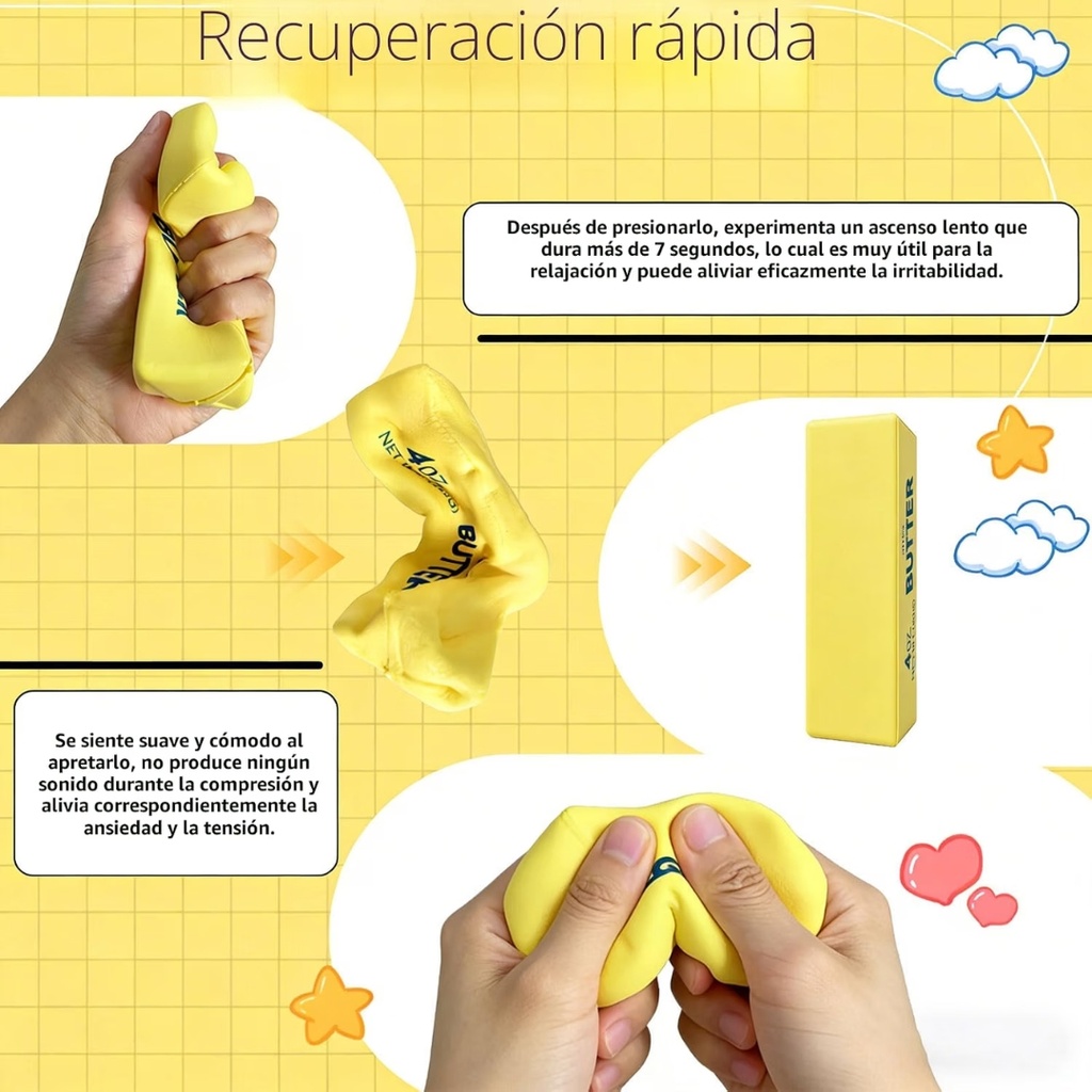 Squishies Antiestrés en Forma de Mantequilla