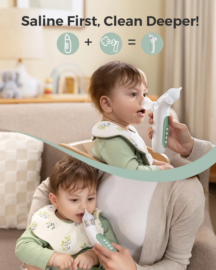 Aspirador Nasal Eléctrico 2 en 1 con Spray y Succión BreezyClear - Momcozy