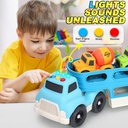 Juguete de autos de construcción con luz musical