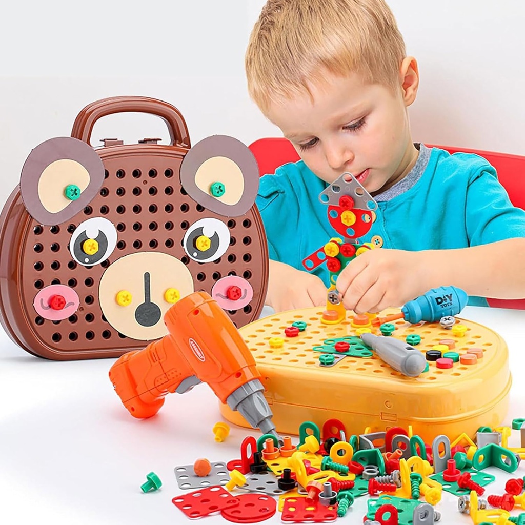 Juguete Montessori caja de herramientas 204 piezas