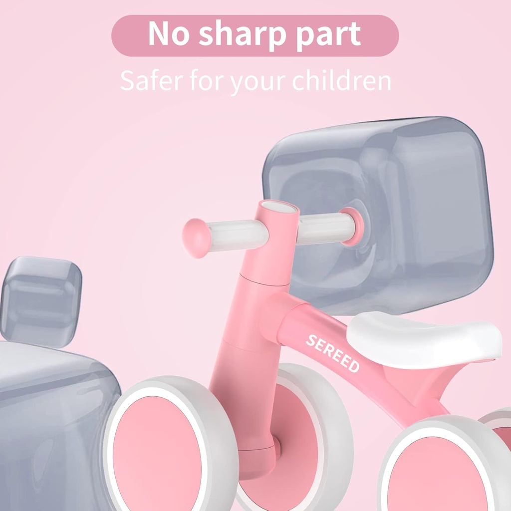 Bicicleta de Equilibrio con cuatro ruedas rosada