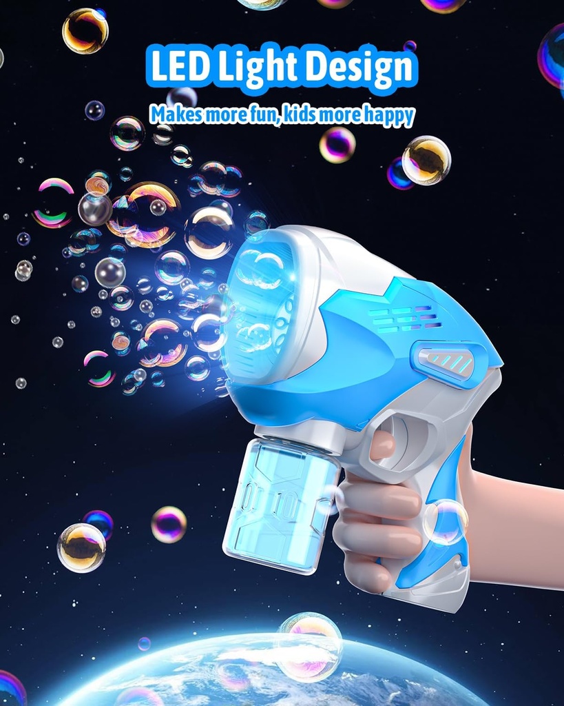 Juguete pistola de burbujas con luz LED - Boerfmo