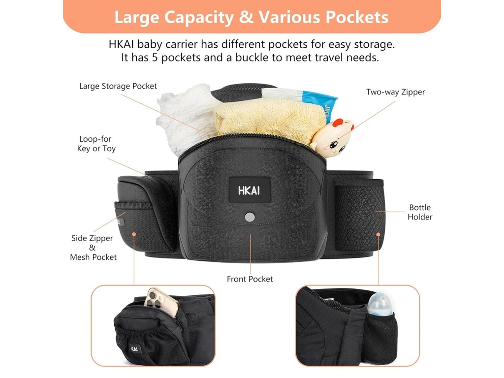 Portabebés ergonómico ajustable - Hkai