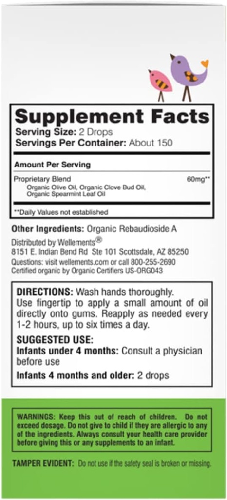 Aceite orgánico para dentición de bebés