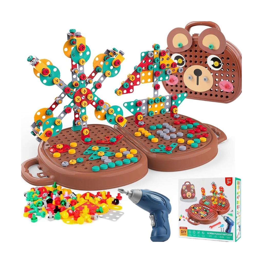 Juguete Montessori caja de herramientas 204 piezas