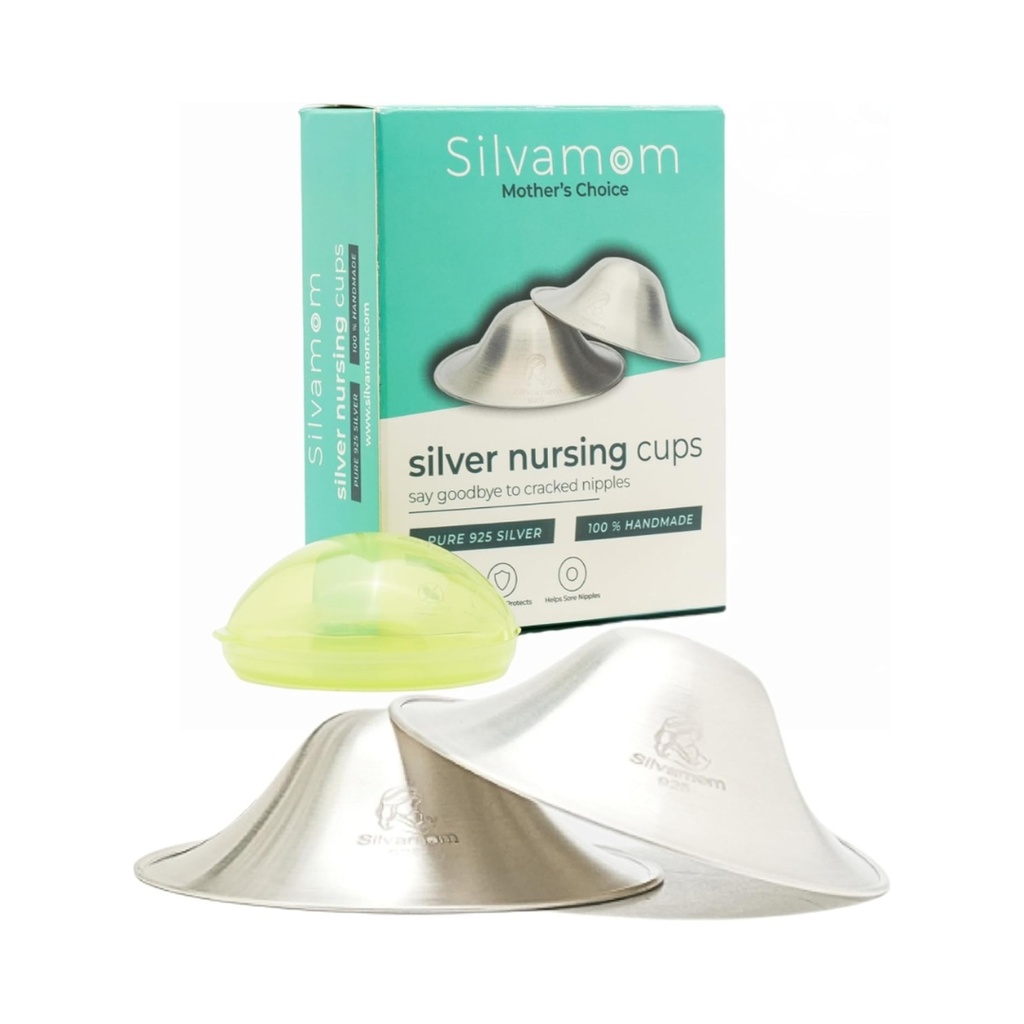 Copa de lactancia materna plateada Silvamom