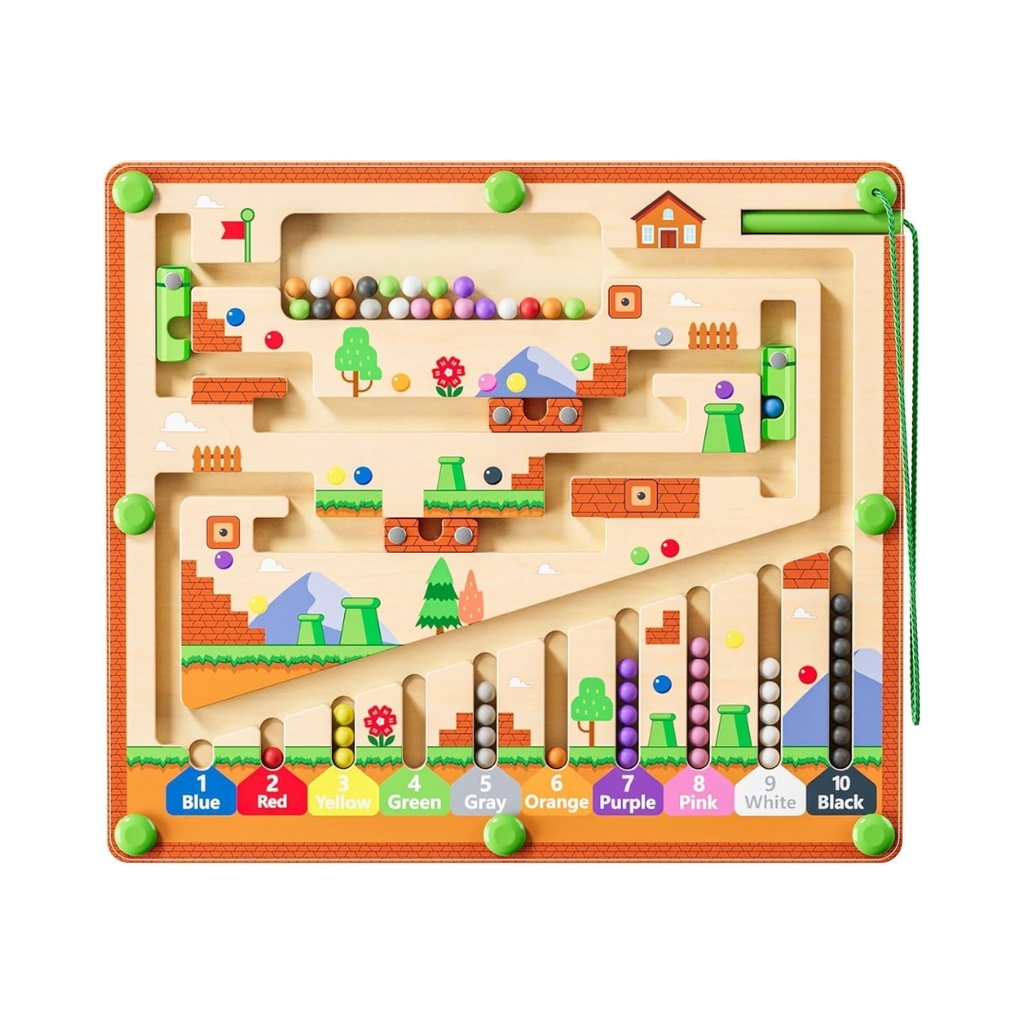 Juguete Montessori laberinto magnético de color con números