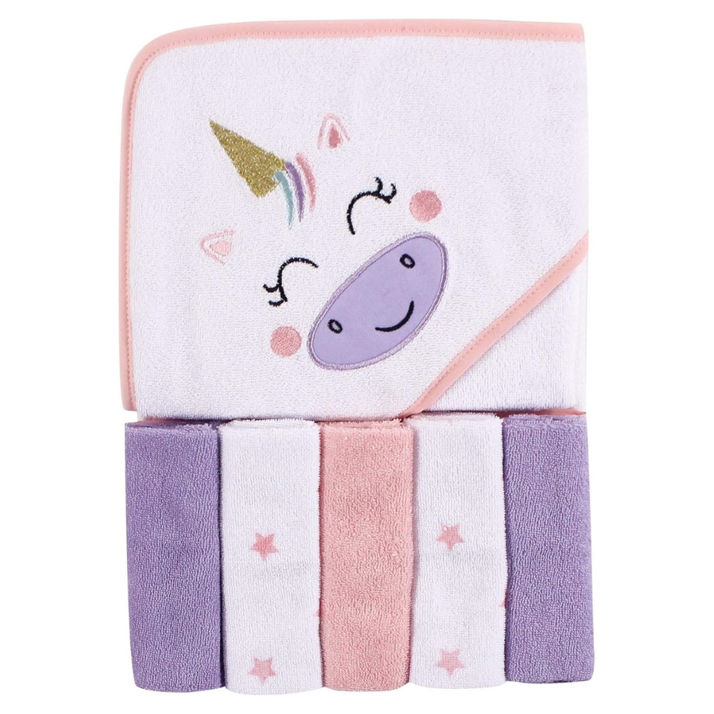 Toalla con capucha y toallitas Luvable friends