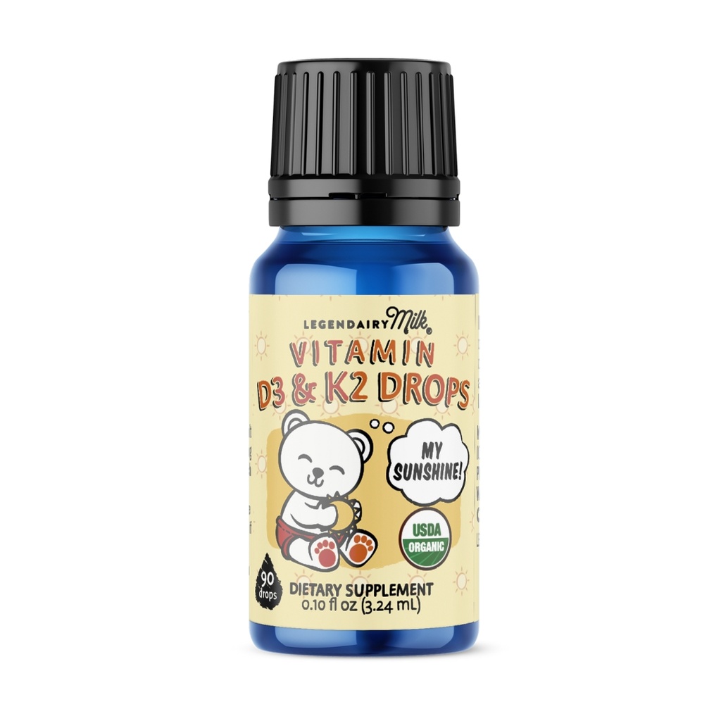 Gotas Orgánicas D3&K2 para Bebés y Niños Legendairy Milk