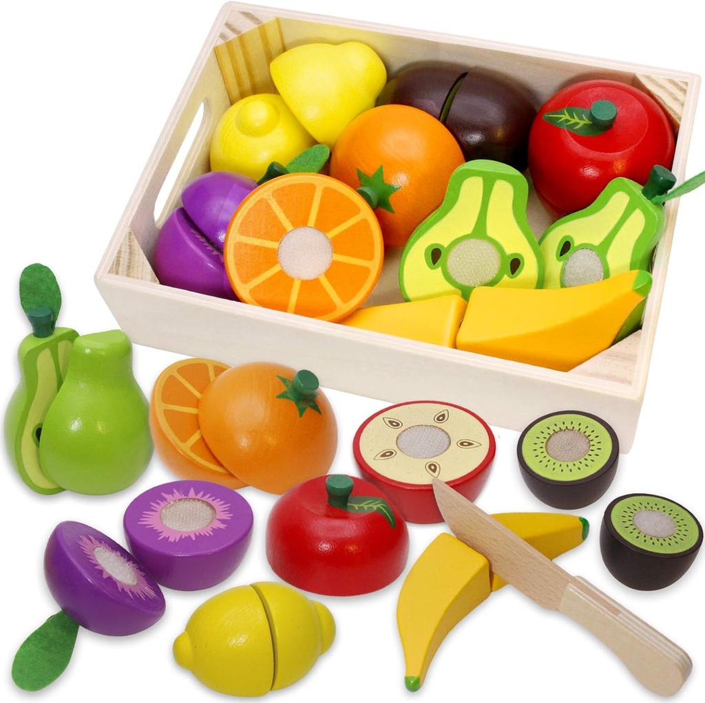 Juego de Frutas de Madera para Niños