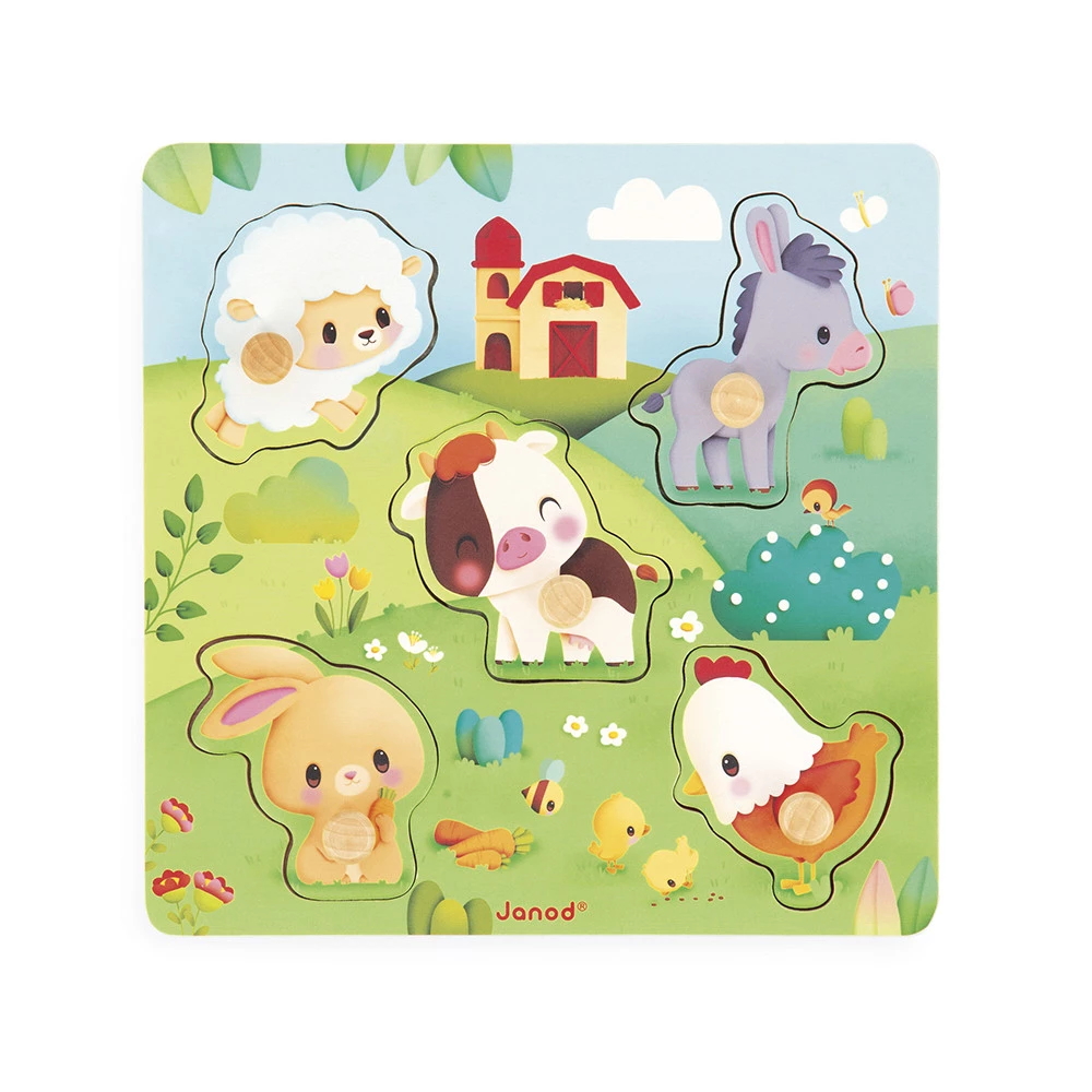 Puzzle Táctil Granja de 5 Piezas - Janod