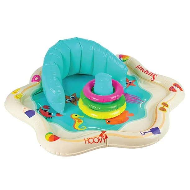 Colchoneta Inflable para Bebé con Respaldo y Anillos Apilables - Hoovy
