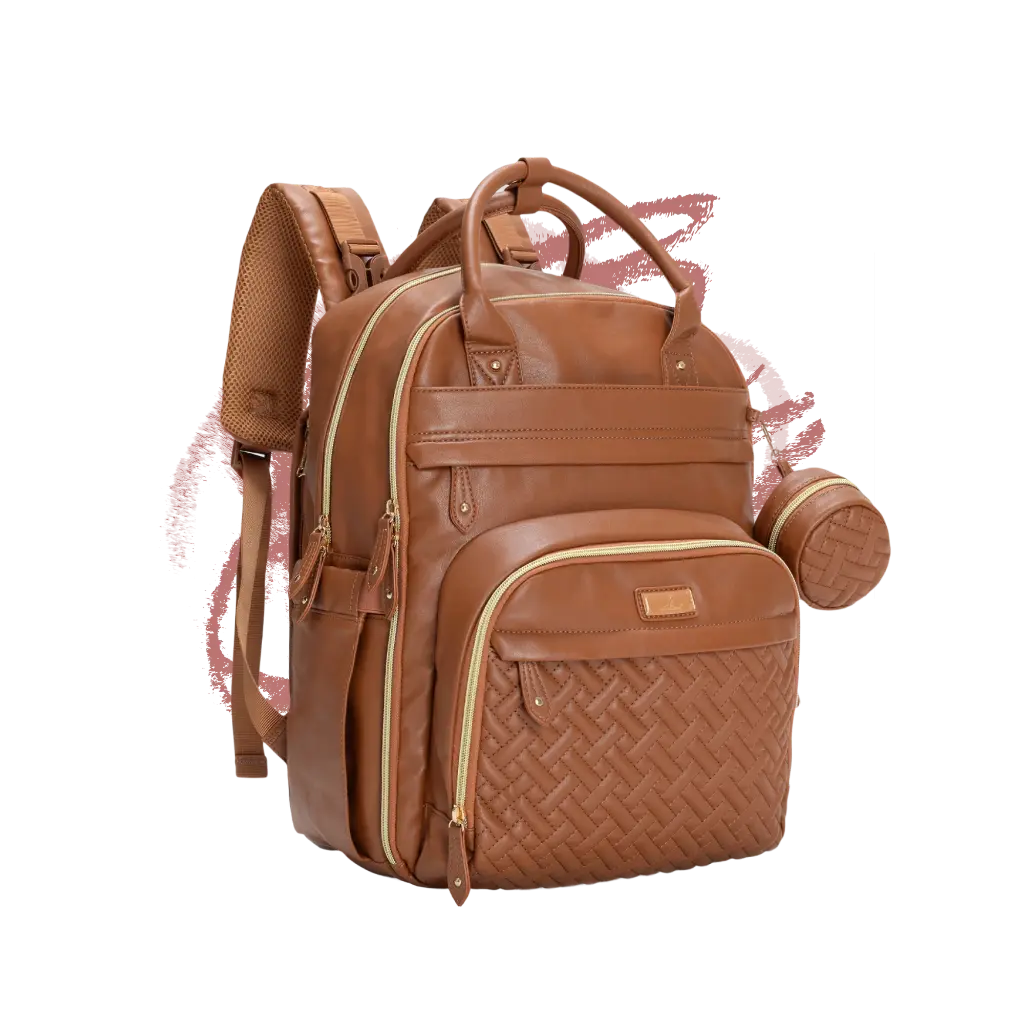 Mochila Pañalera de Cuero Vegano - BabbleRoo